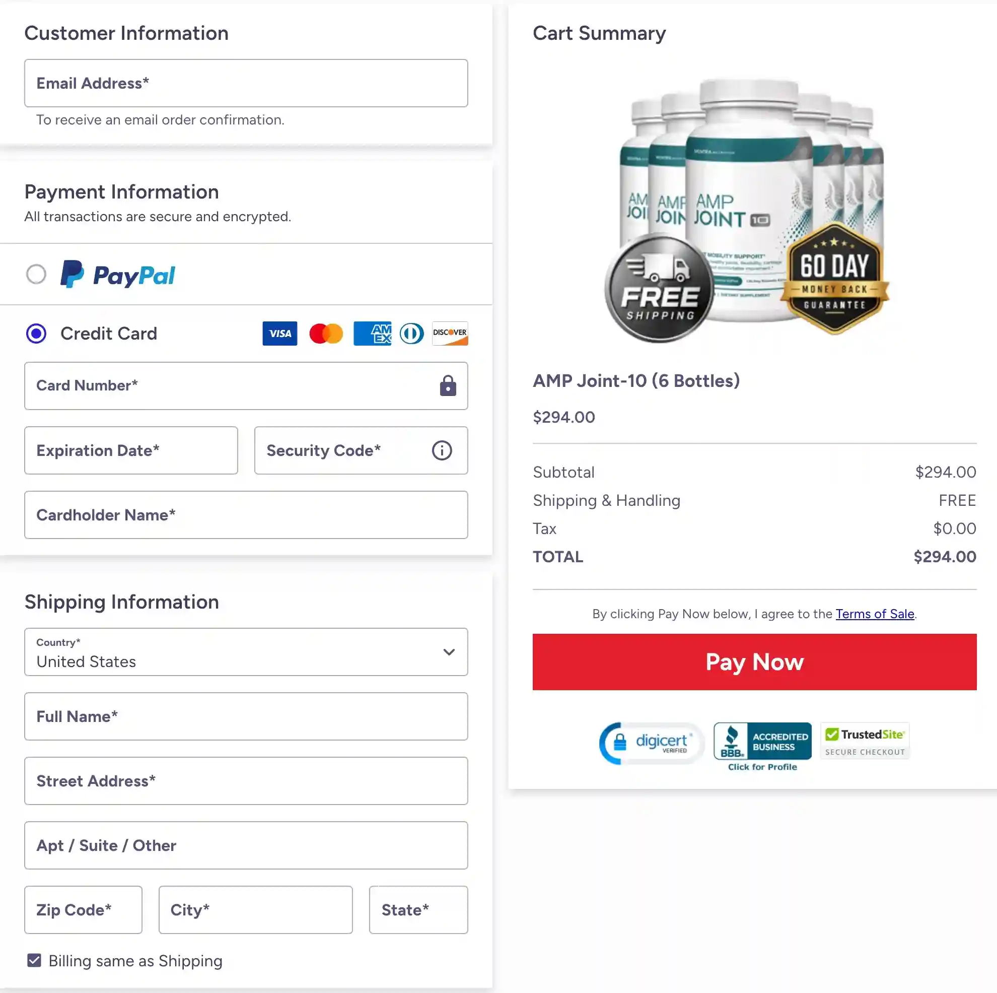 AMP Joint 10 Secure Payment – All Major Cards Accepted